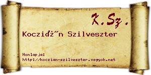 Koczián Szilveszter névjegykártya
